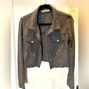 Alexander Wang Crop Jacket Raw Hem